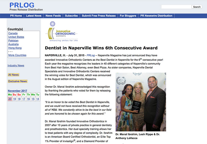 Naperville Dentist Wins 7th Consecutive Award