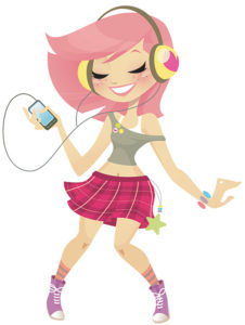 girl with ipod