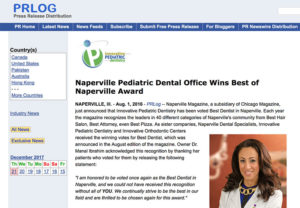 Naperville Pediatric Dental Office Wins Best of Naperville Award