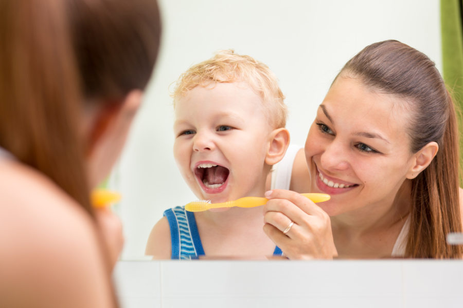Child-Parent-Brushing-Teeth